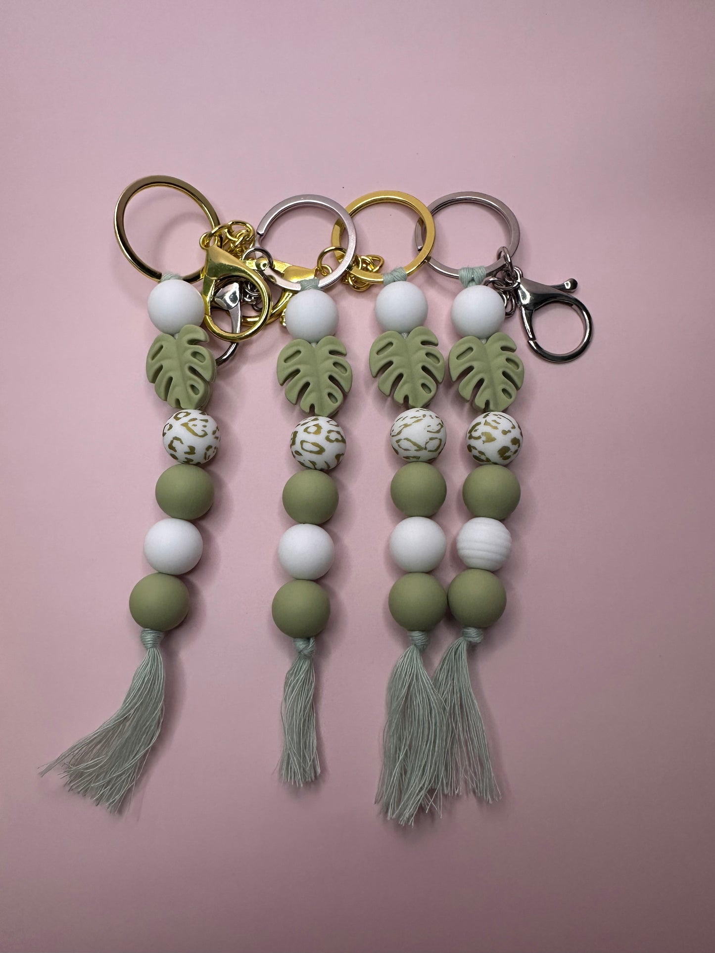 Leaf Bead Key Ring/ Bag Tag